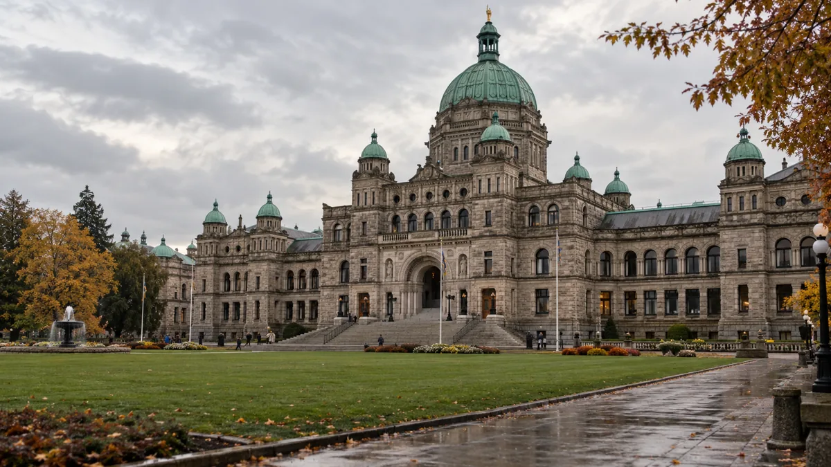British Columbia Parliament Buildings in Victoria, illustrating provincial mortgage regulation